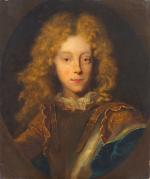 Ecole francaise XIXème. 'Portrait de jeune prince en cuirasse'.
Huile sur...