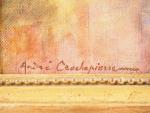 André CROCHEPIERRE. 'Portrait d'élégante au chale blanc'.
Huile sur toile, signée...