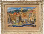Francois DESNOYER. 'Le port de Sète'.
Lithographie en couleurs, signée en...