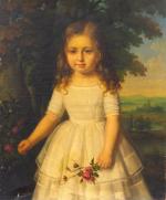 Jules de LACGER. 'Portrait de fillette tenant des roses'.
Huile sur...