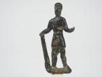 Statuette antique en bronze figurant Hercule appuyé sur sa massue....