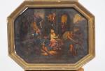 Ecole francaise XVIIème 
"Scène religieuse" 
Peinture sur ardoise
30 x 39,5...