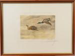 Léon DANCHIN
"Vol de canards" et "Chien de chasse"
Deux différentes gravures...
