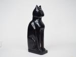 Georges SOUTIRAS.
'Chat'.
Sculpture en bois noirci, signée.
H. : 42,5 cm.
(fente)