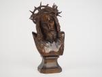 F. RUDE. "Christ à la couronne d'épines". Sujet en bronze...