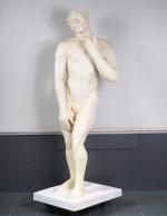 J. H. CARRIERE.
"Adam"
Sculpture monumentale en platre.
(Accidents et restaurations). 
H. 227...