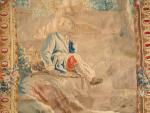 Fragment de tapisserie XVIIIème "Personnages dans un paysage".
Dim. 315 x...