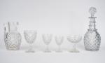 Service de verres en cristal XIXème à décor de croisillons...