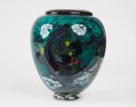 ROBERT PIERINI.
Vase en verre soufflé, décor abstrait en inclusions.
Signé et...