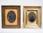Deux différents Daguerotypes représentant des portraits de famille.
Dim à vue:...