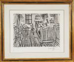 BERNARD BUFFET
"La chalmbre de Van Gogh".
Lithographie en noir.
Numérotée: 109/120
Signée en...