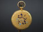 Petite montre de col Napoléon III en or et émail...